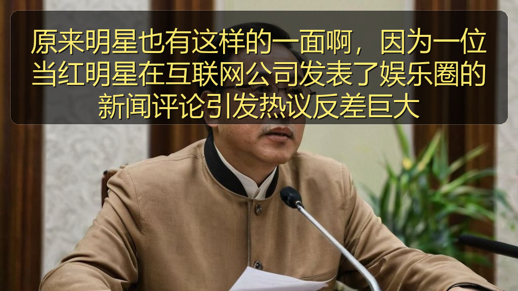 原来明星也有这样的一面啊，因为一位当红明星在互联网公司发表了娱乐圈的新闻评论引发热议反差巨大