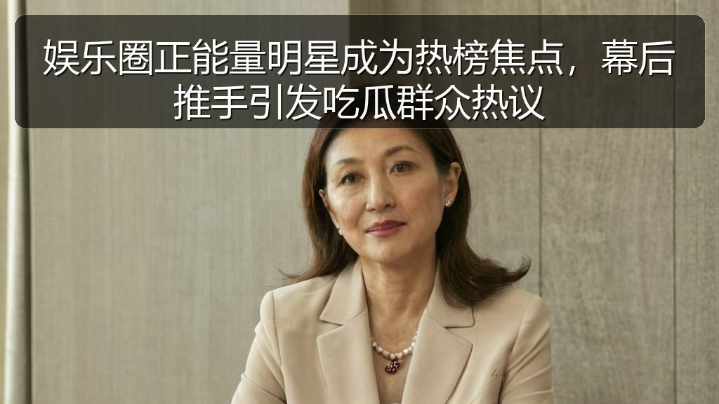 娱乐圈正能量明星成为热榜焦点,幕后推手引发吃瓜群众热议