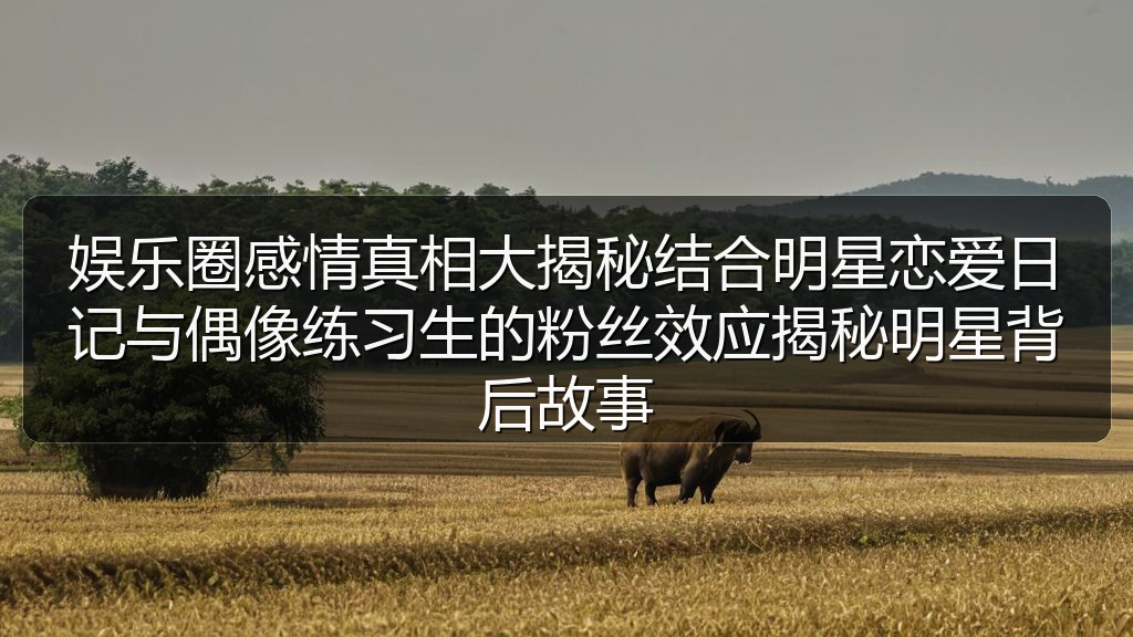 91黑料网 - 娱乐圈感情真相大揭秘结合明星恋爱日记与偶像练习生的粉丝效应揭秘明星背后故事