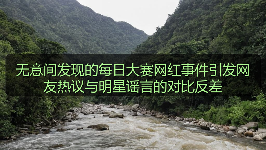 无意间发现的每日大赛网红事件引发网友热议与明星谣言的对比反差